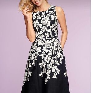 Talbots Black and White Dress 14W
